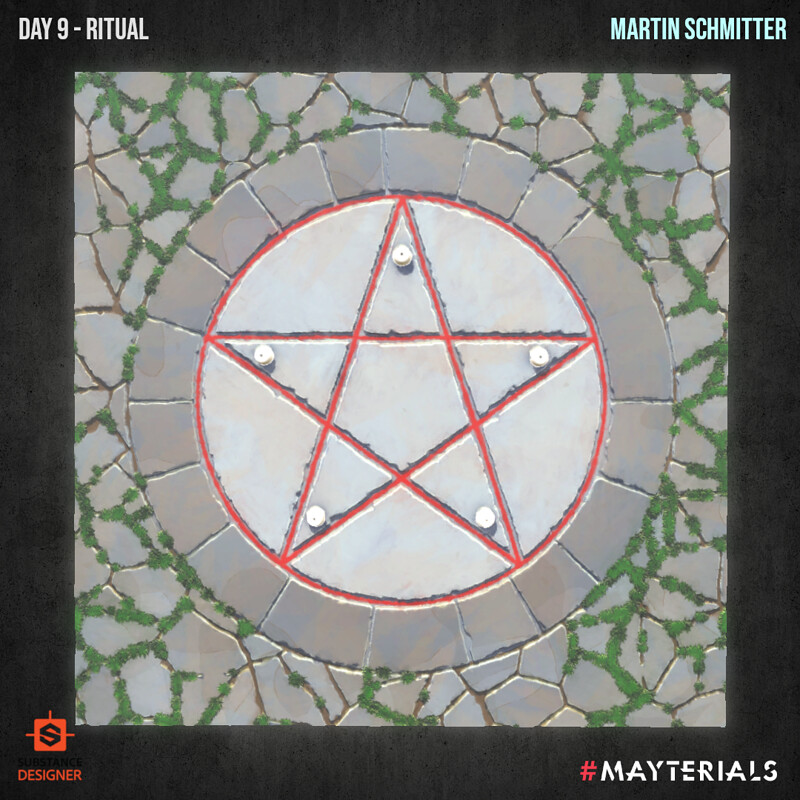Mayterials 2021 - Day 9 Ritual (Stylized "Handpainted" Ritual Altar Area)