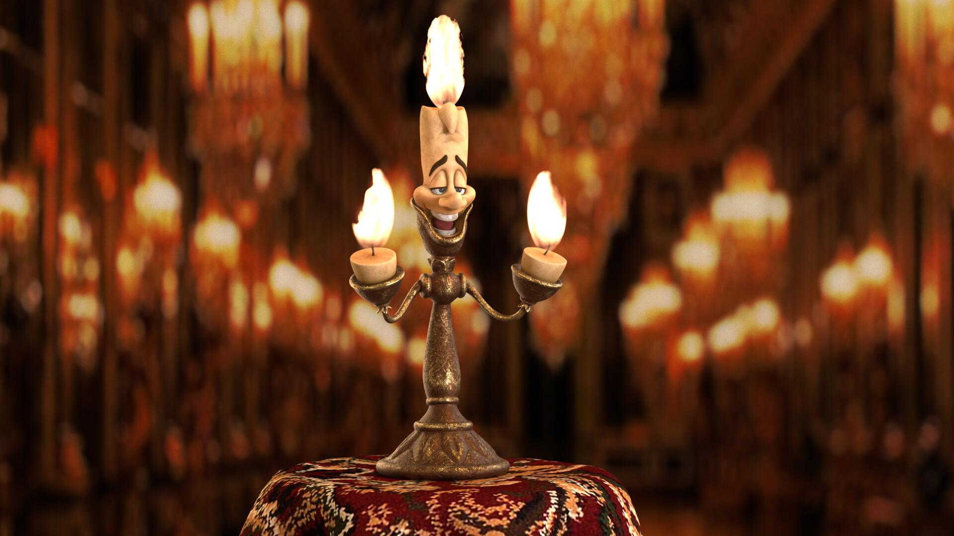 ArtStation - 3D Lumiere (Beauty and the Beast 2D movie)