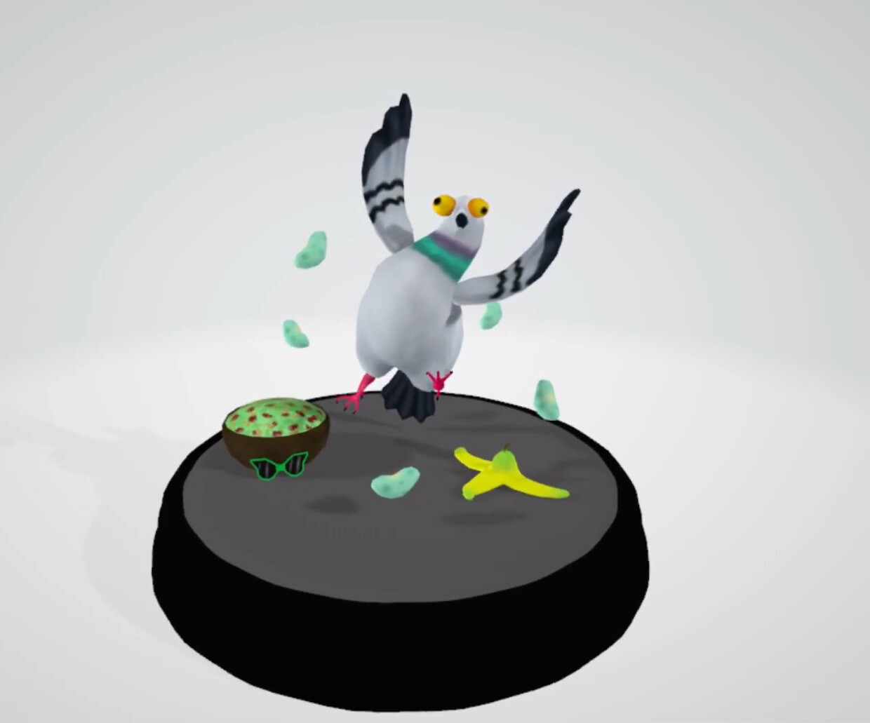 ArtStation Pigeon Statue Turntable Bottle Man