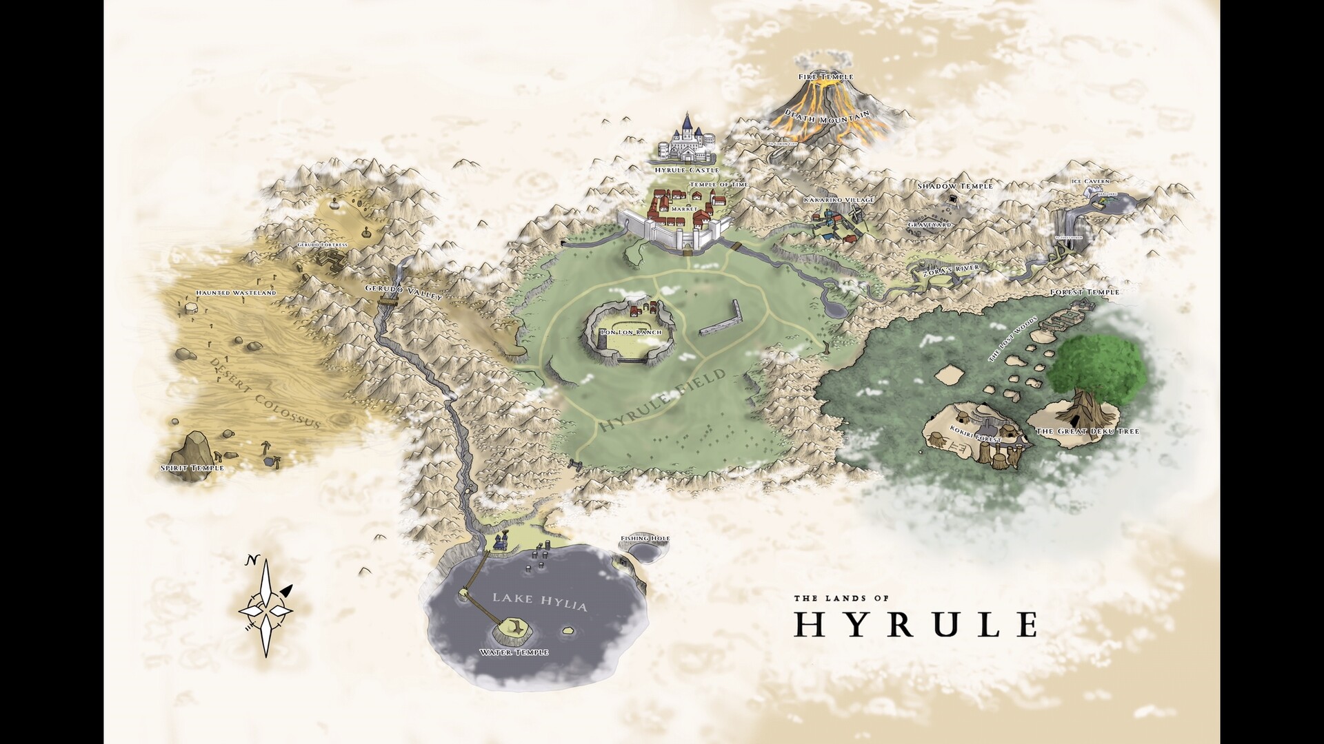 Artstation Hyrule Map From The Legend Of Zelda Ocarina Of Time James Nalepa