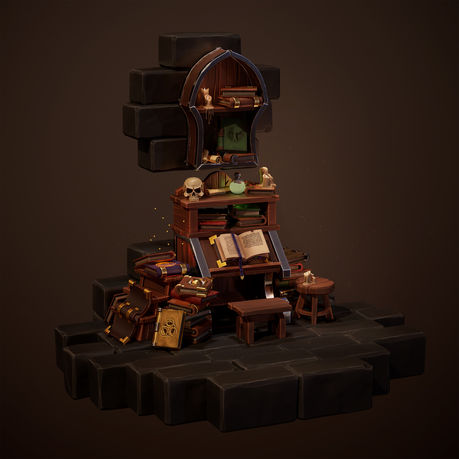 ArtStation - Stylized Wizard Desk