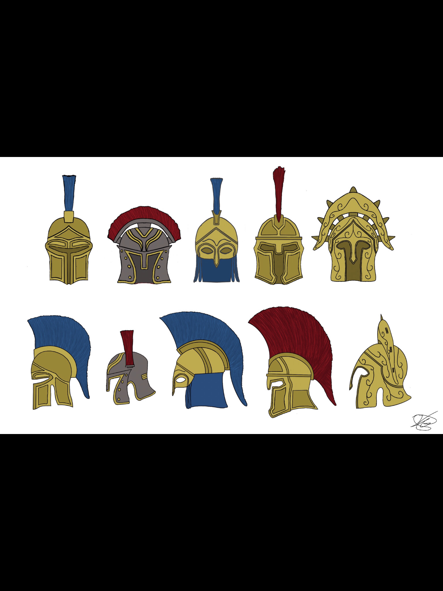 ArtStation - Greek Fantasy Helmets concept art