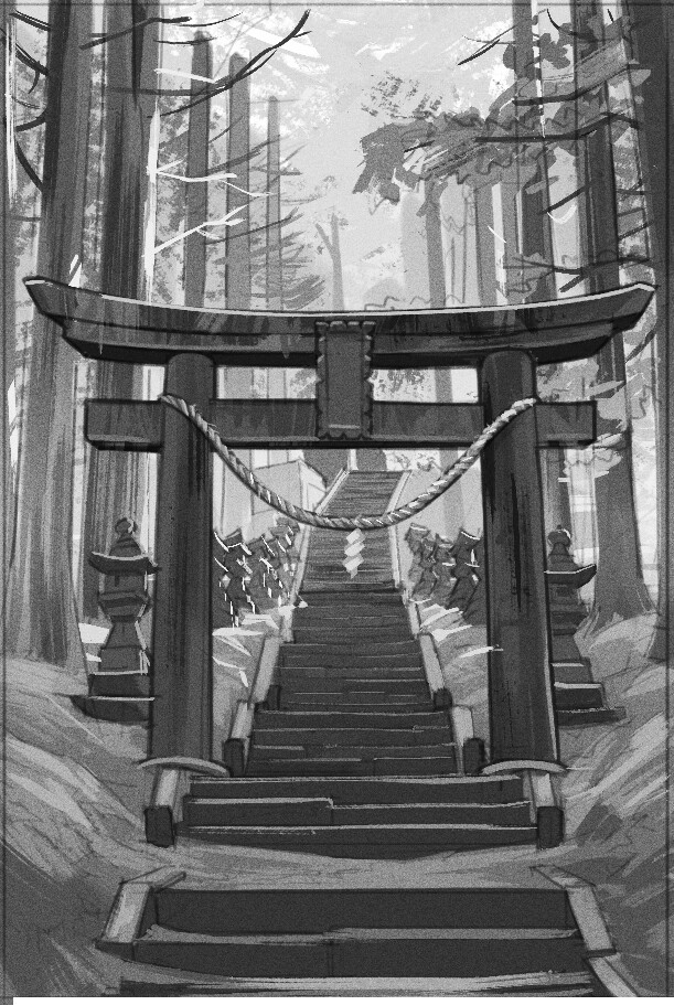 ArtStation - 风景临摹 | 日本鸟居 | Landscape Study | Japanese Torii