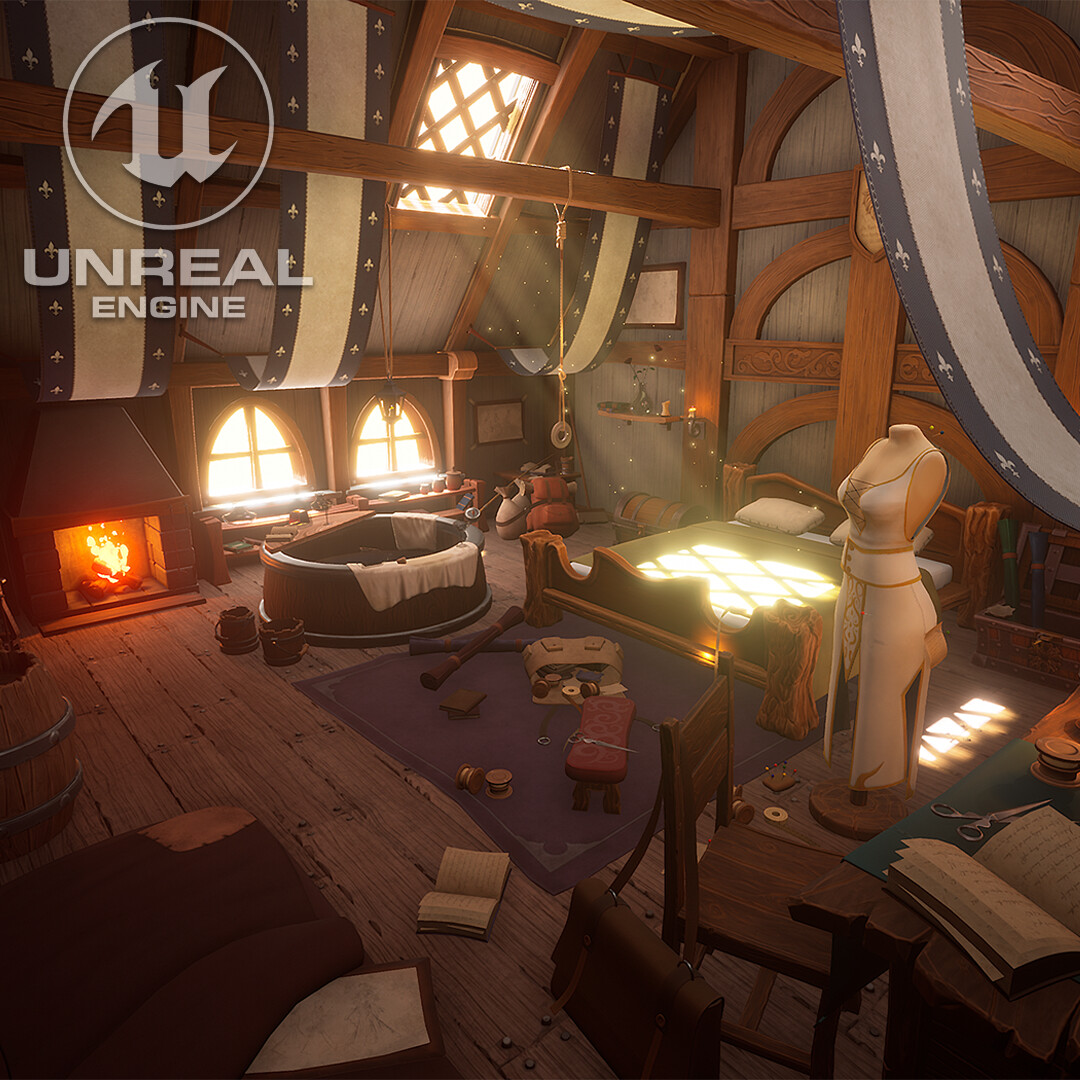 ArtStation - Stylized Room - Inn Interior