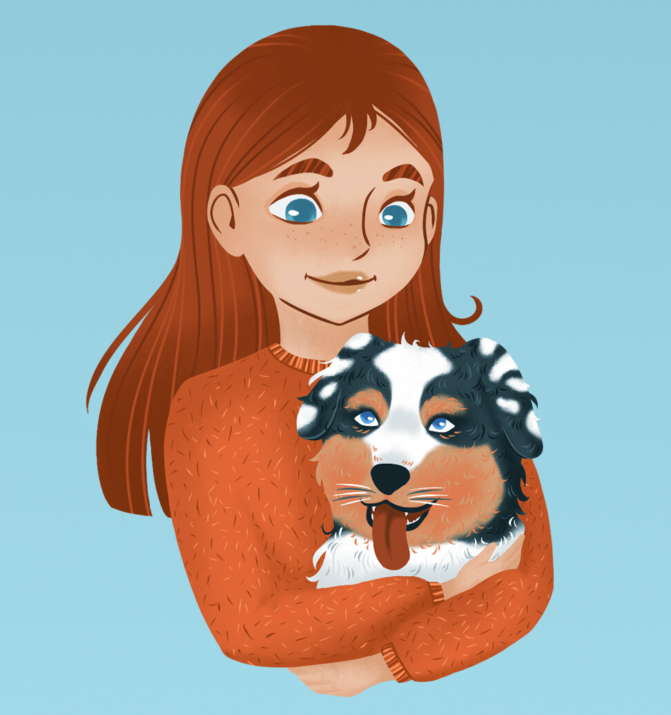 ArtStation - Character design. She and her dog