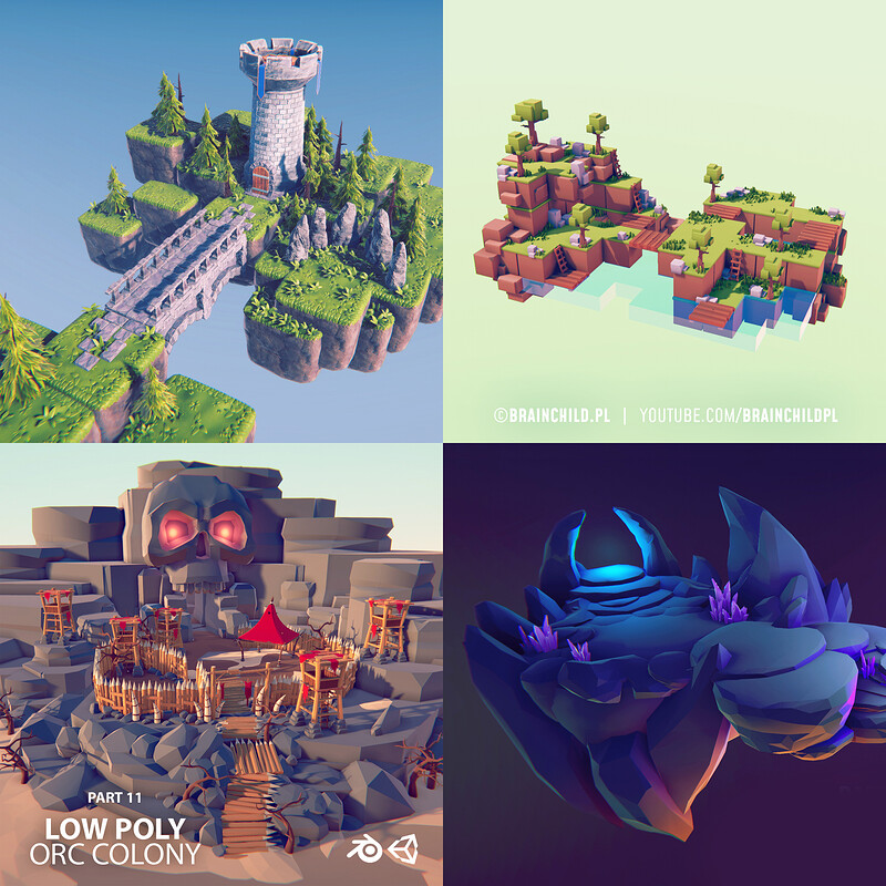 (14 Videos) Quick 3D Modeling & Texturing in Blender, Substance & Unity | 3D Game Art | Tutorials