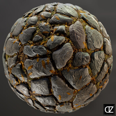PBR - POLISHED ROCKY GROUND, VIDEO GAME STYLE - 4K MATERIAL