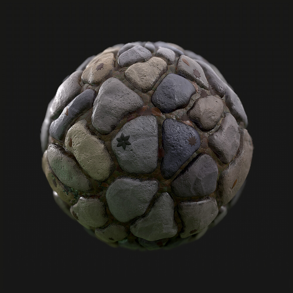 ArtStation - Cobblestone PBR Material