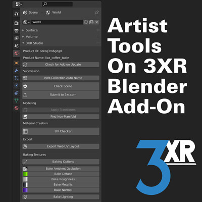 3XR Blender Add-On Artist Tools