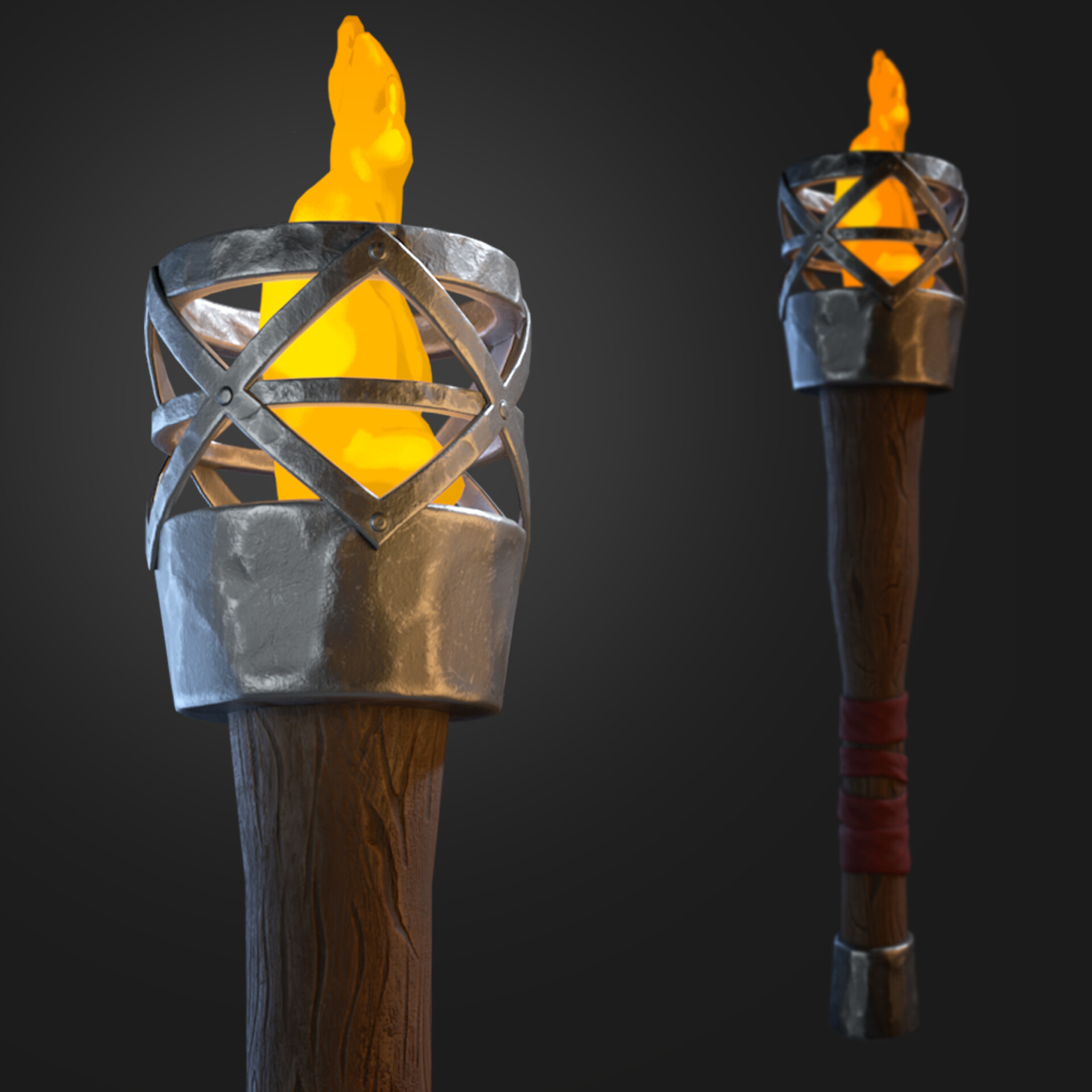 ArtStation Fire Torch Game Asset