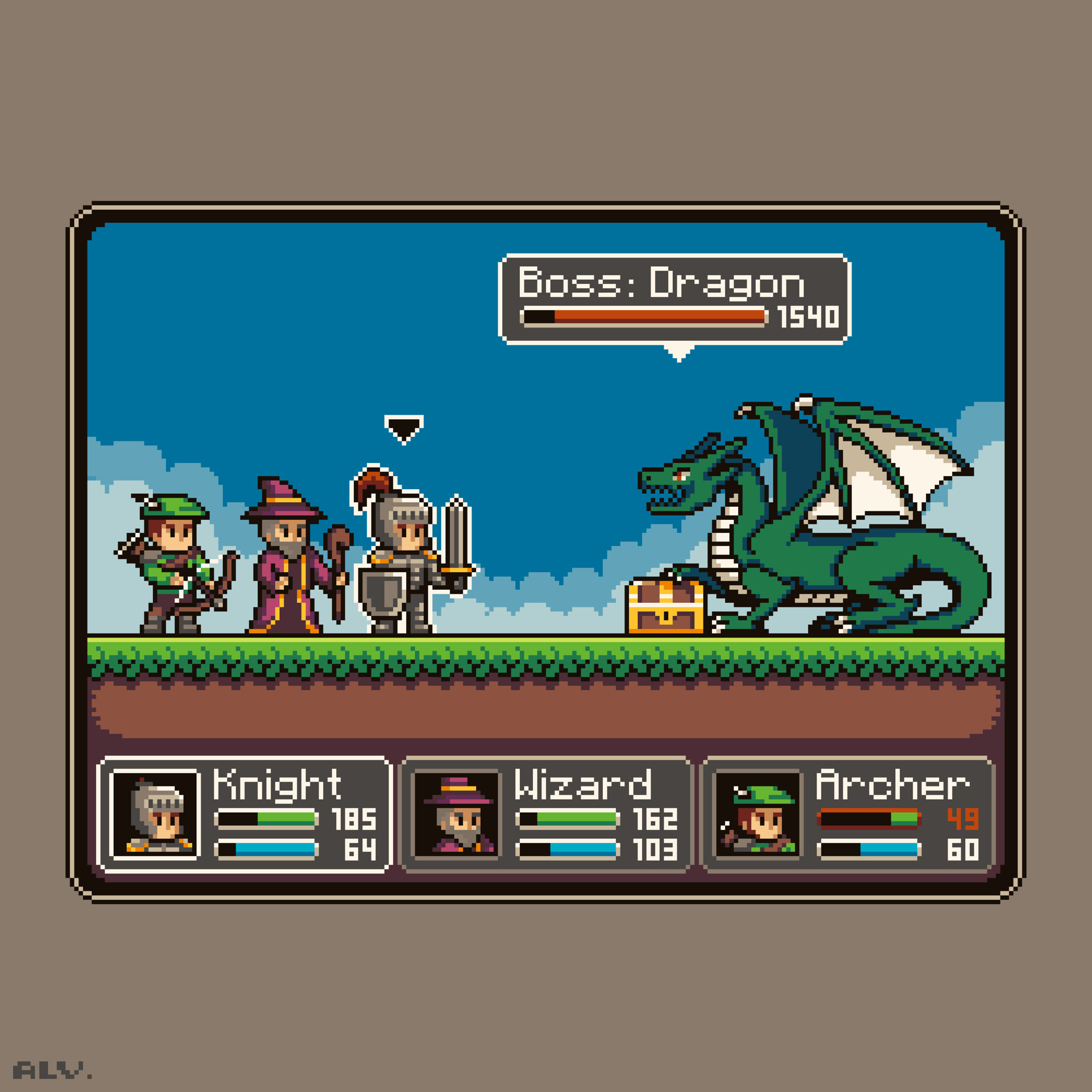ArtStation - Side scrolling Turn-based RPG