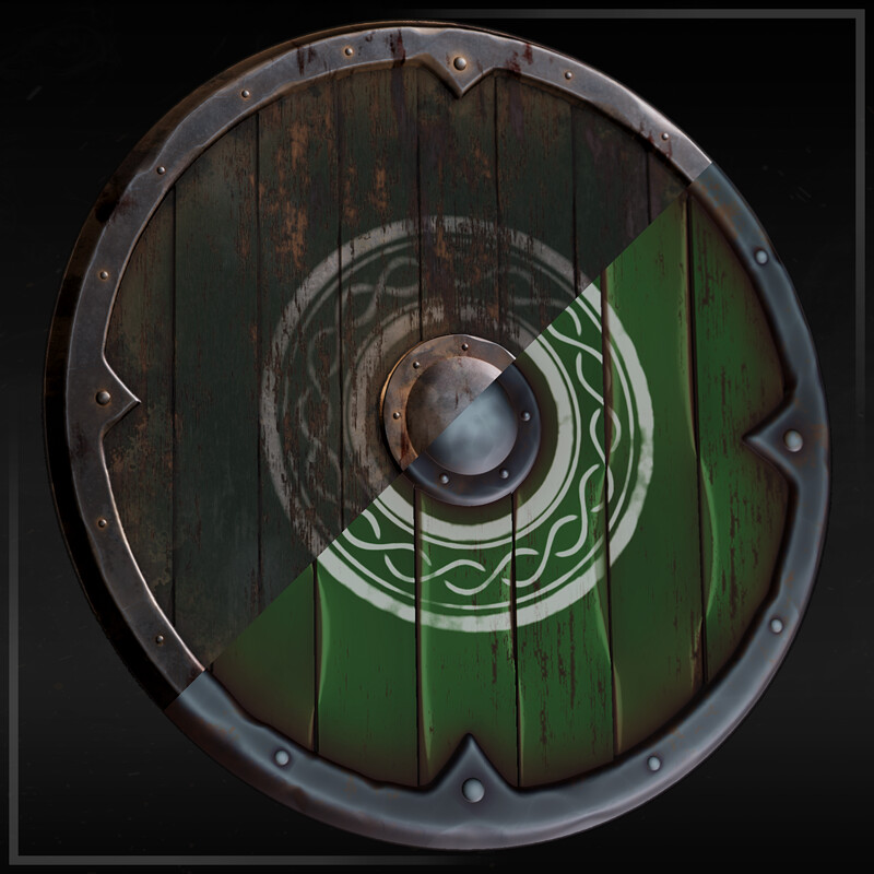 Viking Shield, Realistic & Stylized - Substance Designer