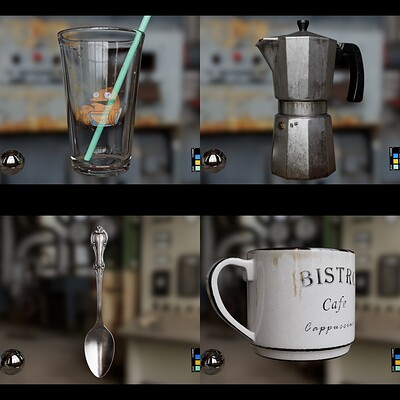 ArtStation - Moka pot and glass