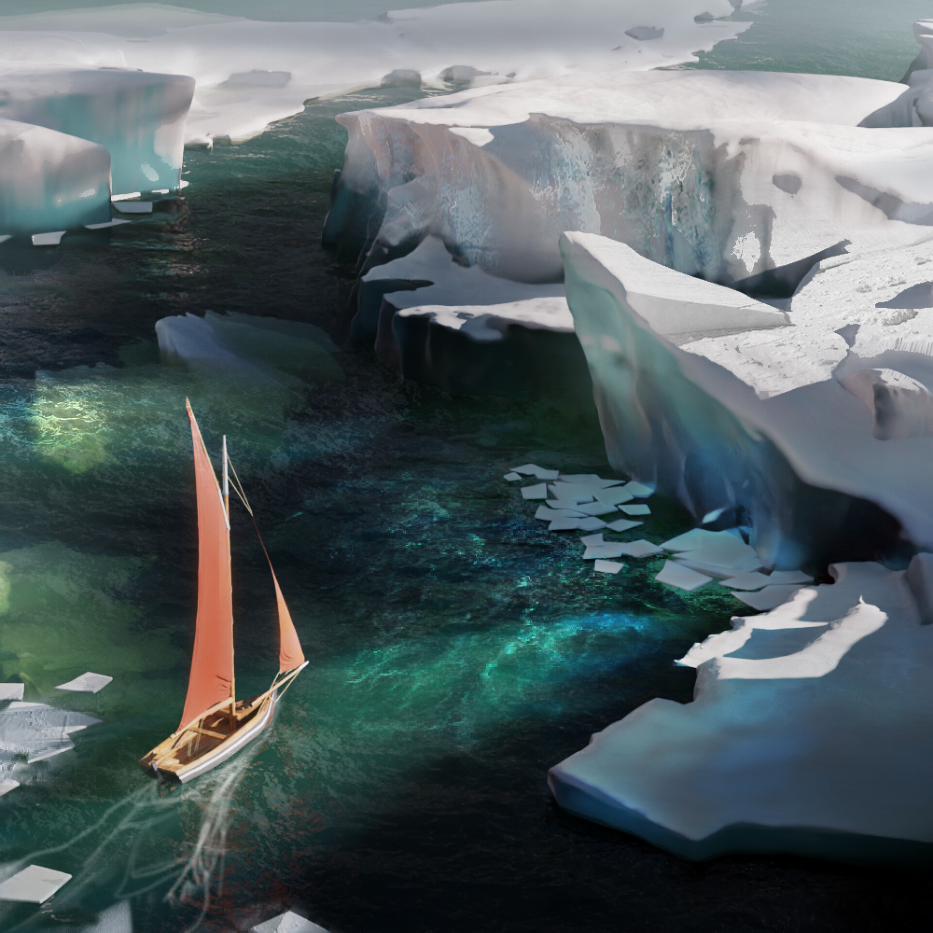 ArtStation - Ice Landscapes In Blender