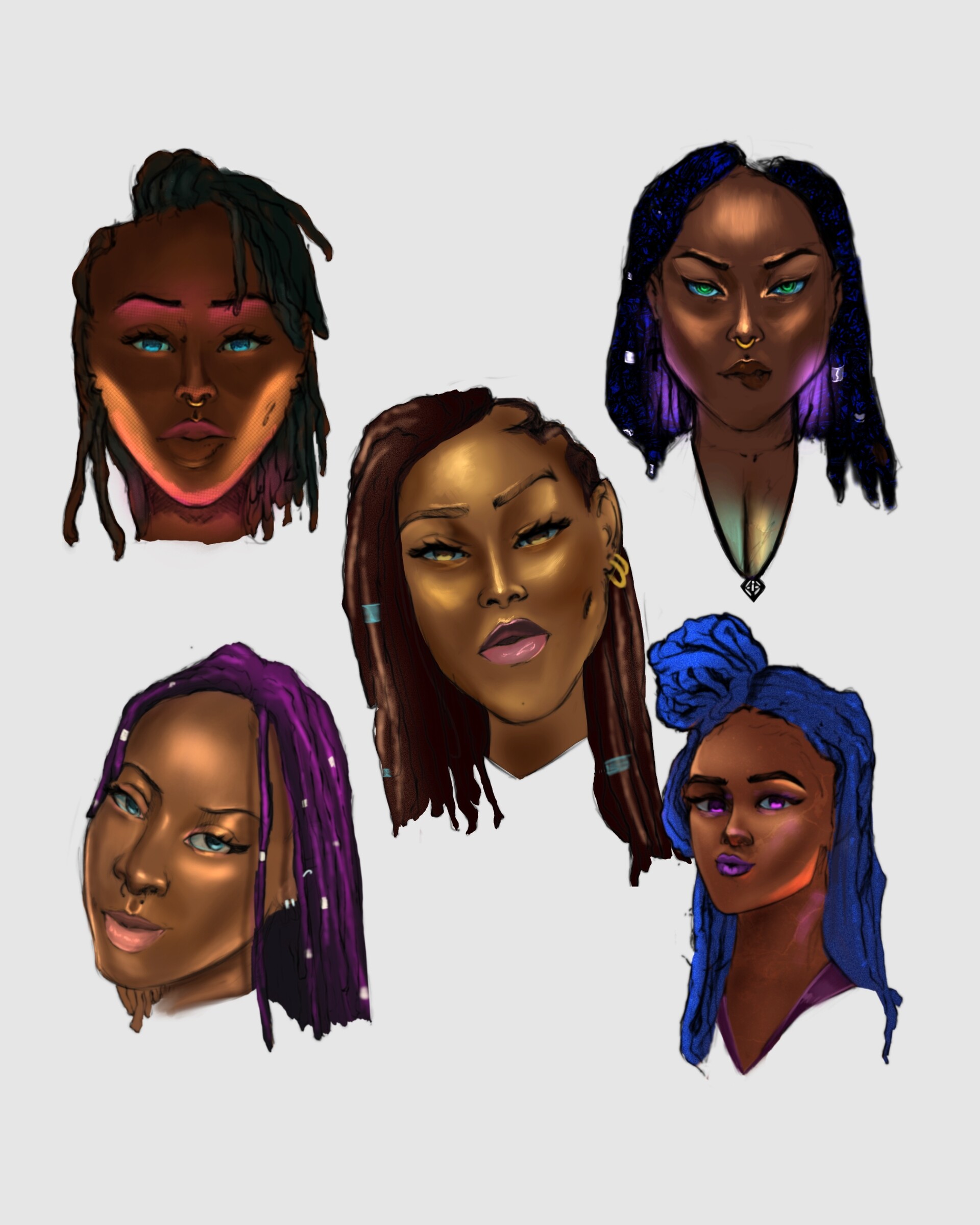 ArtStation - Black girls on dreads