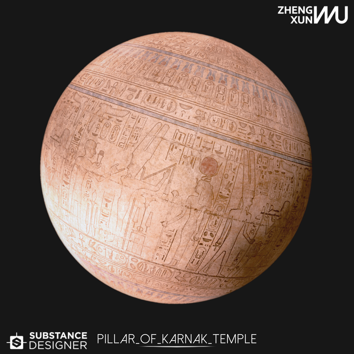 ArtStation - SubstanceDesigner-Pillar of Karnak temple