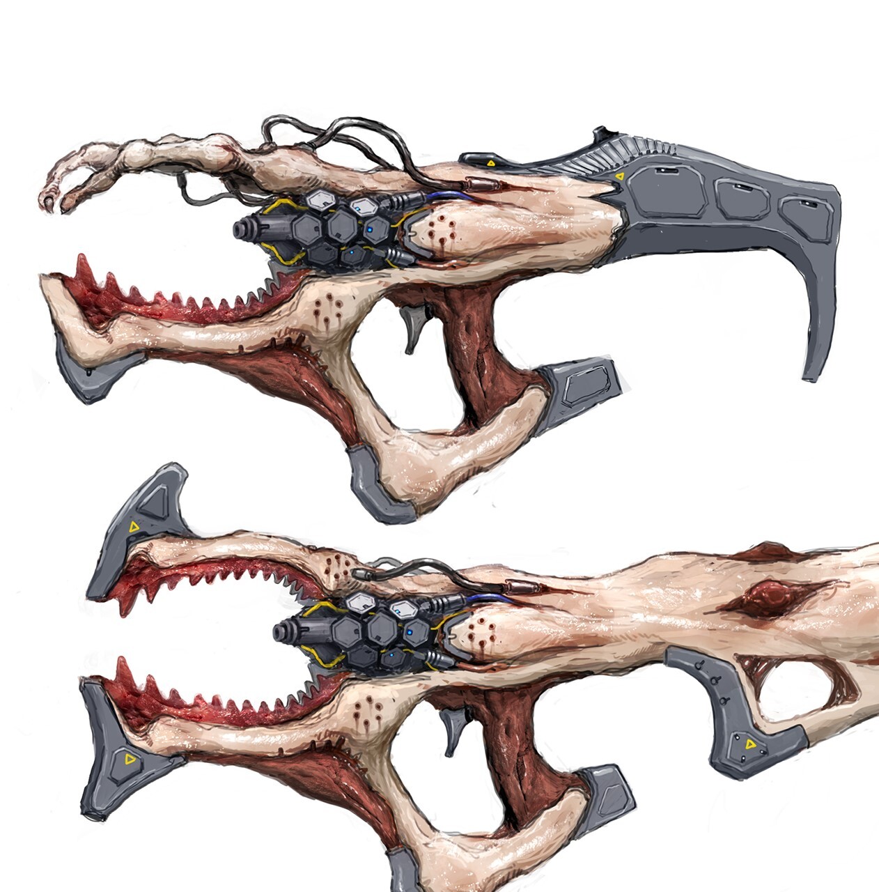 ArtStation Demonic flesh weapon