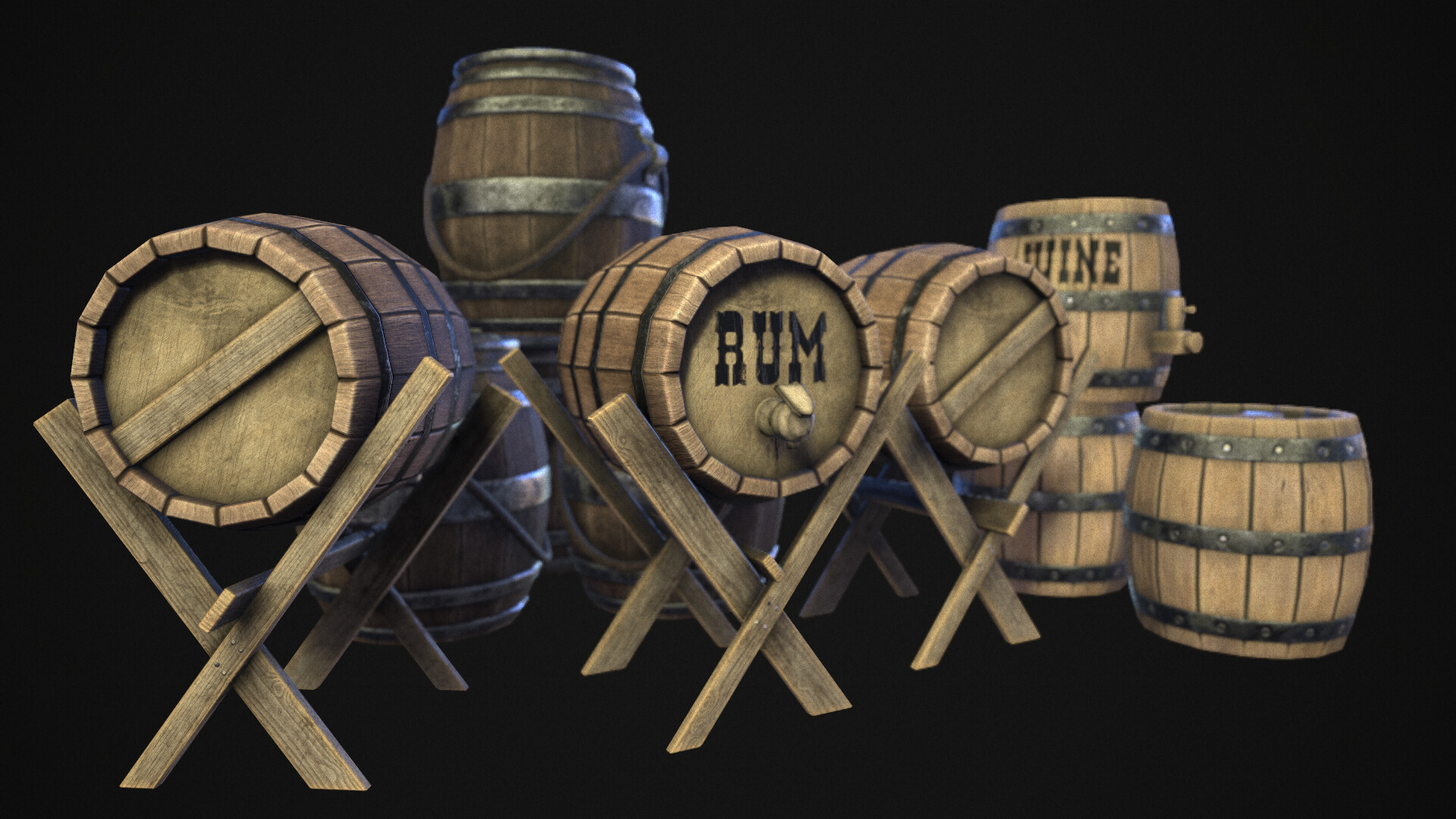 ArtStation Barrels of rum