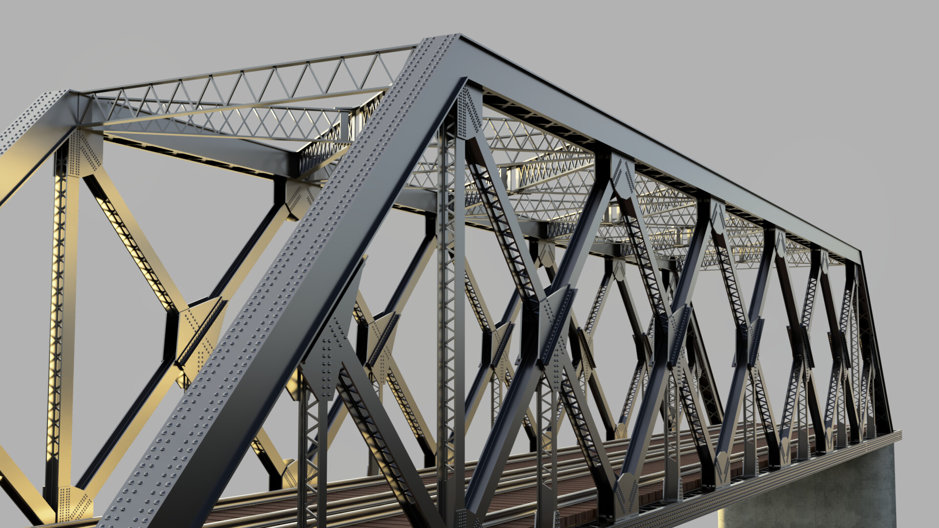 ArtStation Steel Truss Rail Bridge