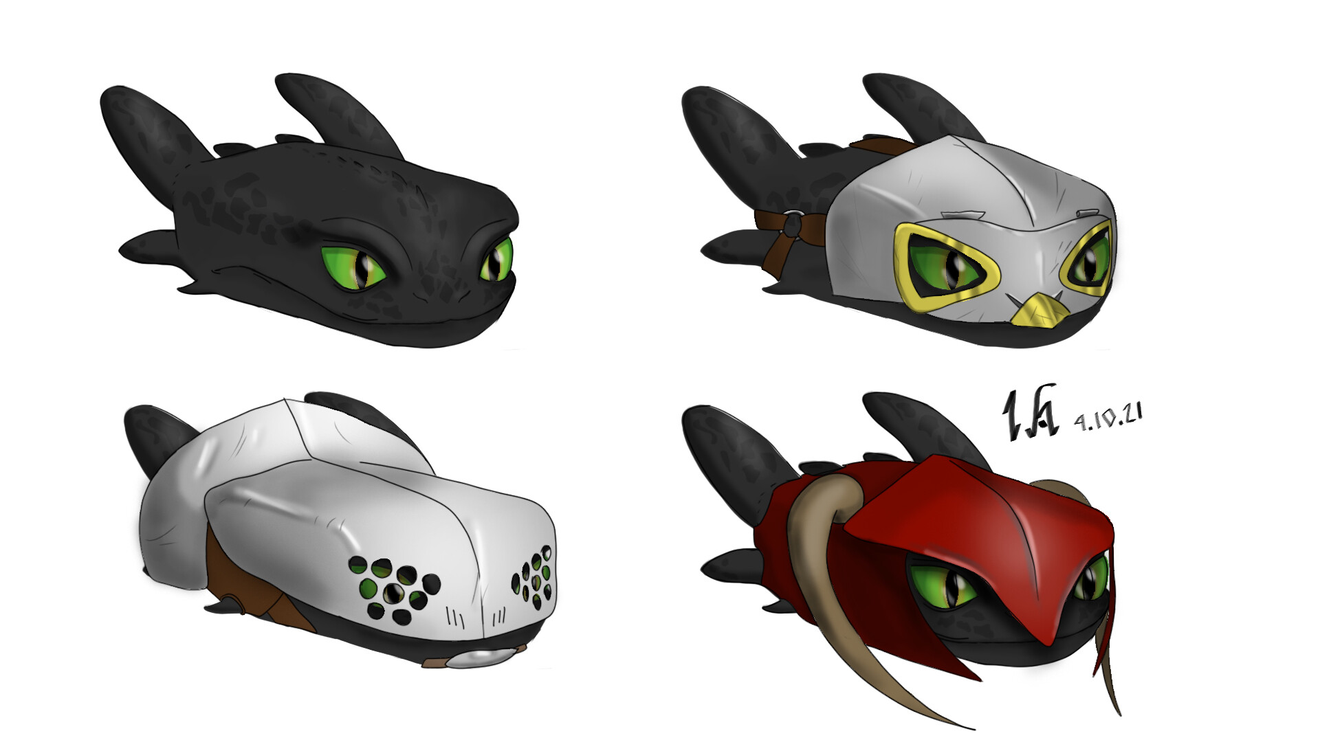 ArtStation - Toothless's helmets concepts