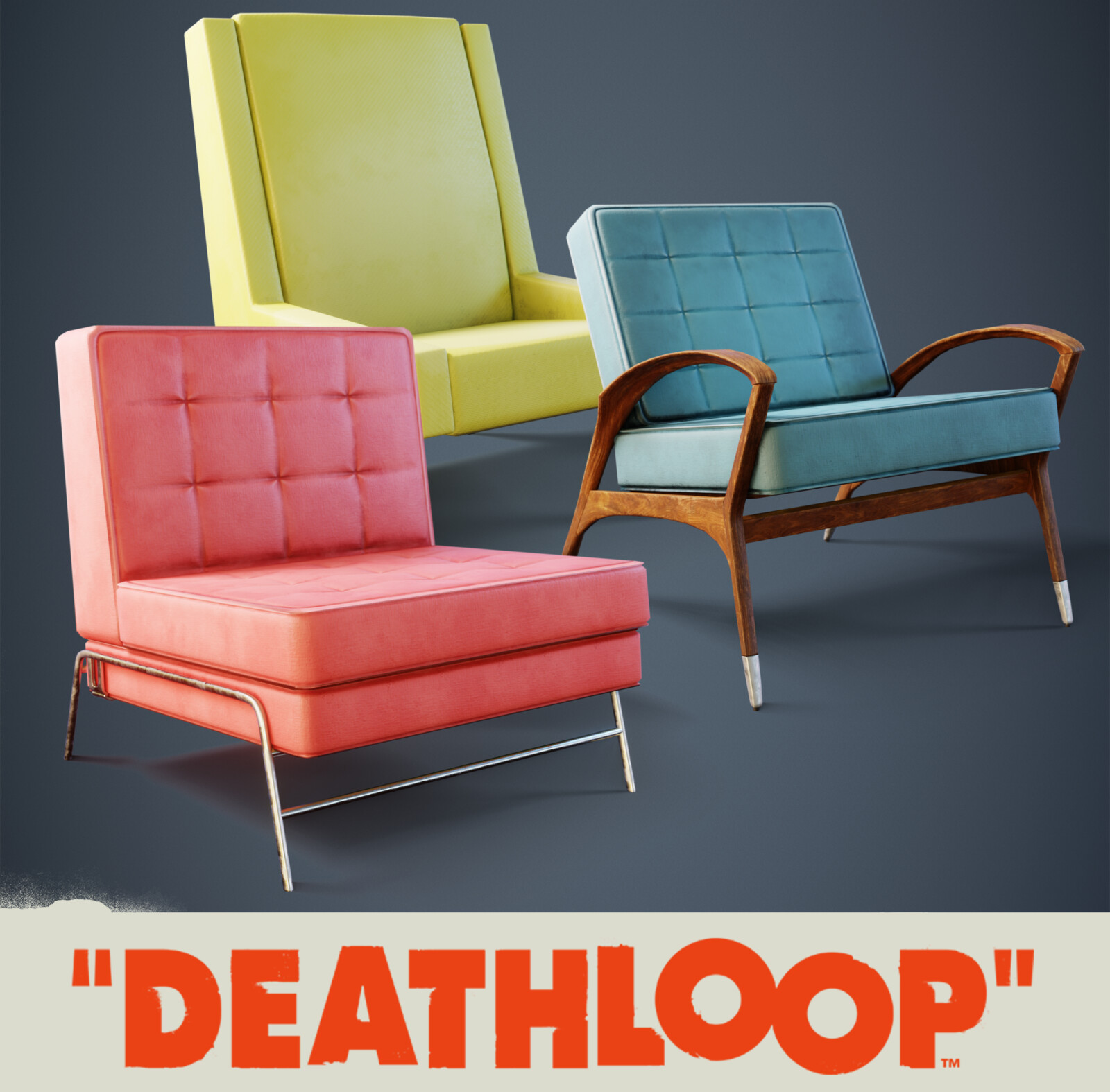 Armchairs Selection: Deathloop Props