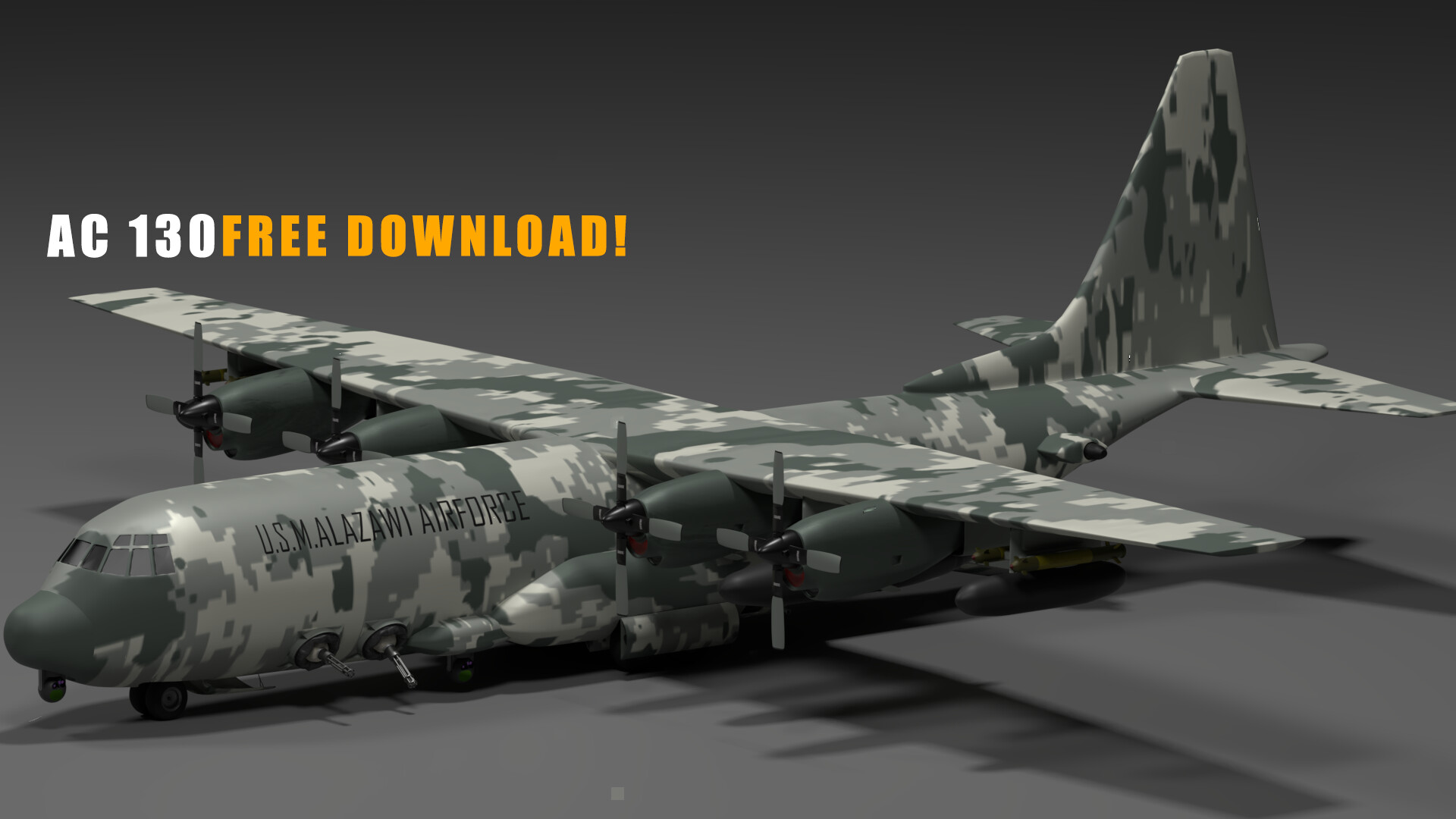 ArtStation - AC 130 free model