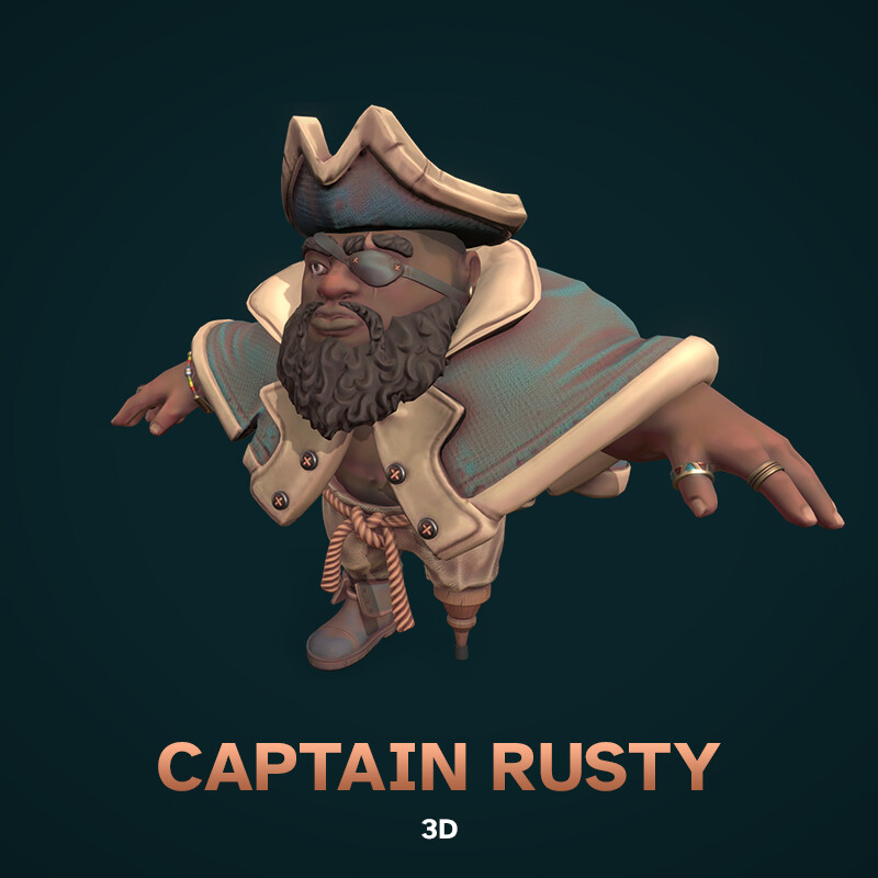 ArtStation - Stylised Character - Captain Rusty