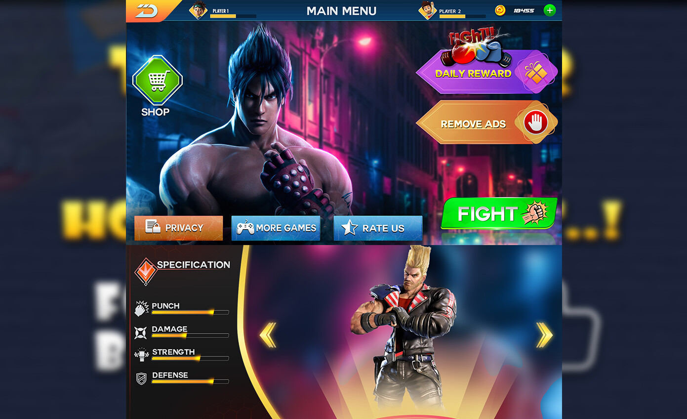 ArtStation Fighting Game ui Design