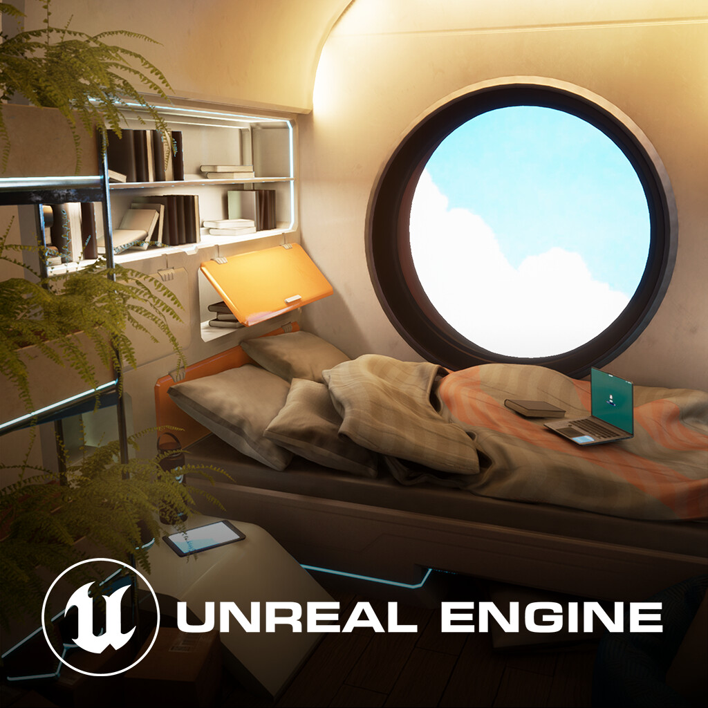 ArtStation - ECHO | Futuristic Bedroom Environment (Mega Cozy)