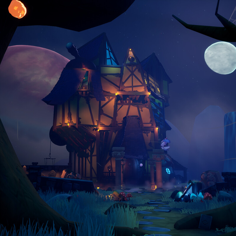 Stylized Spooky House Environment