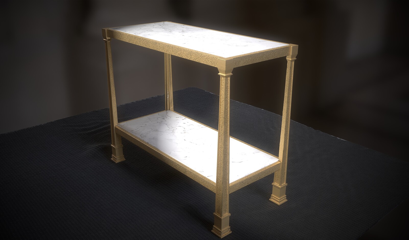 Sanded Bronze and Marble Table