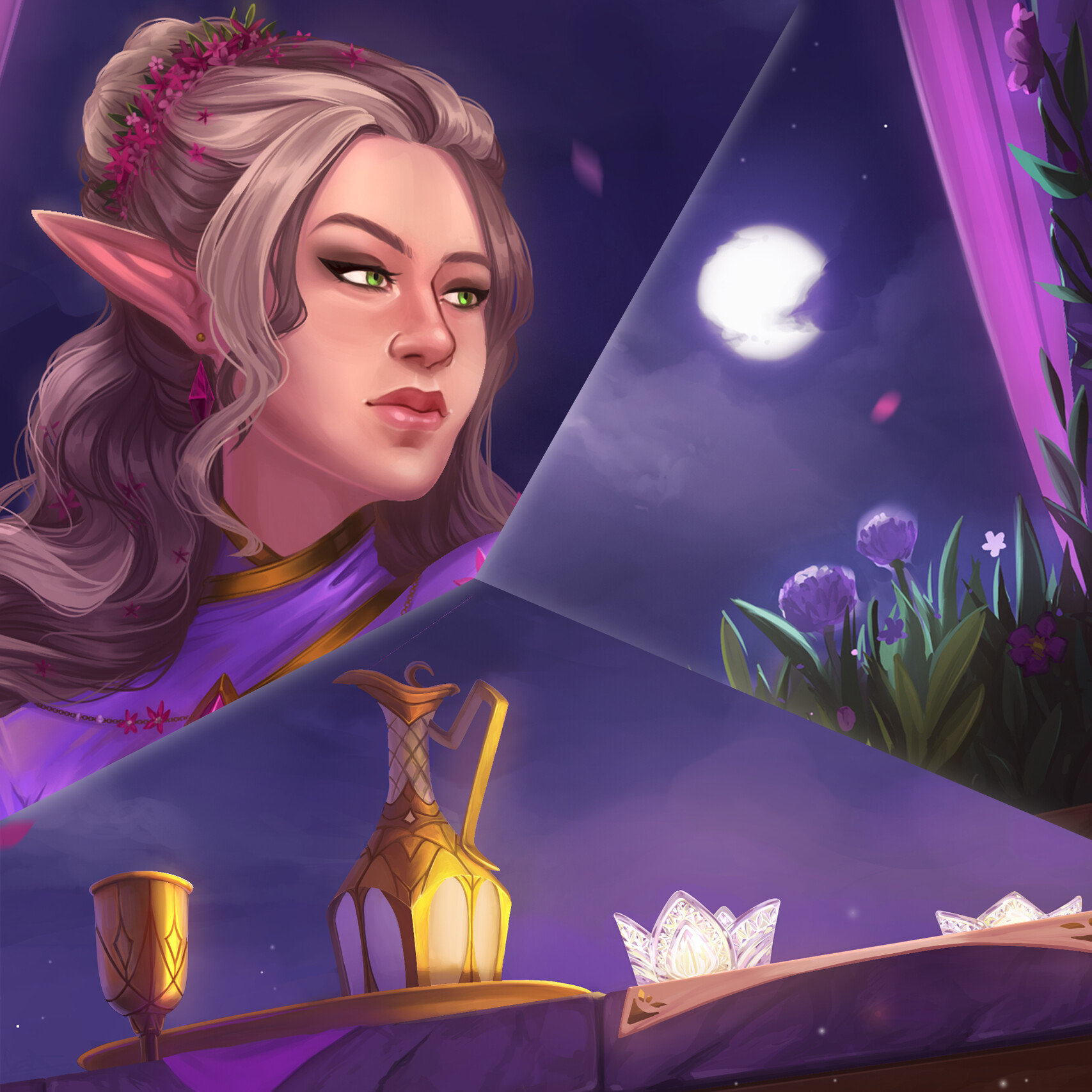 ArtStation purple moon