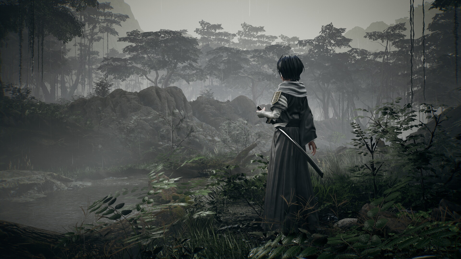 Artstation - Forest With Rukia In Rainy Day