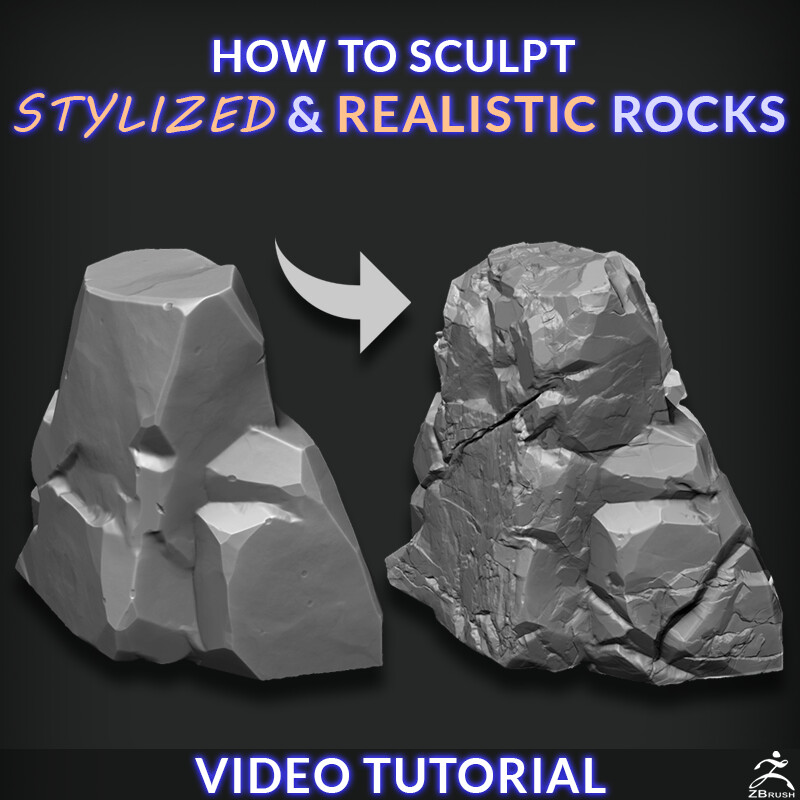 painting rocks in zbrush