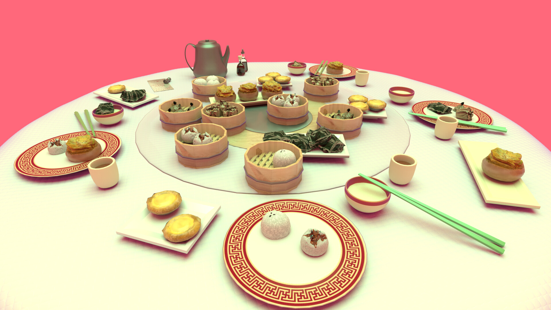 ArtStation - i miss dimsum, and green plastic chopsticks are superior