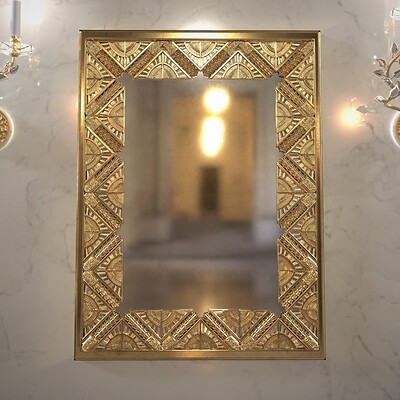  Art Deco Mirror - Customisable gilded bronze tiles 