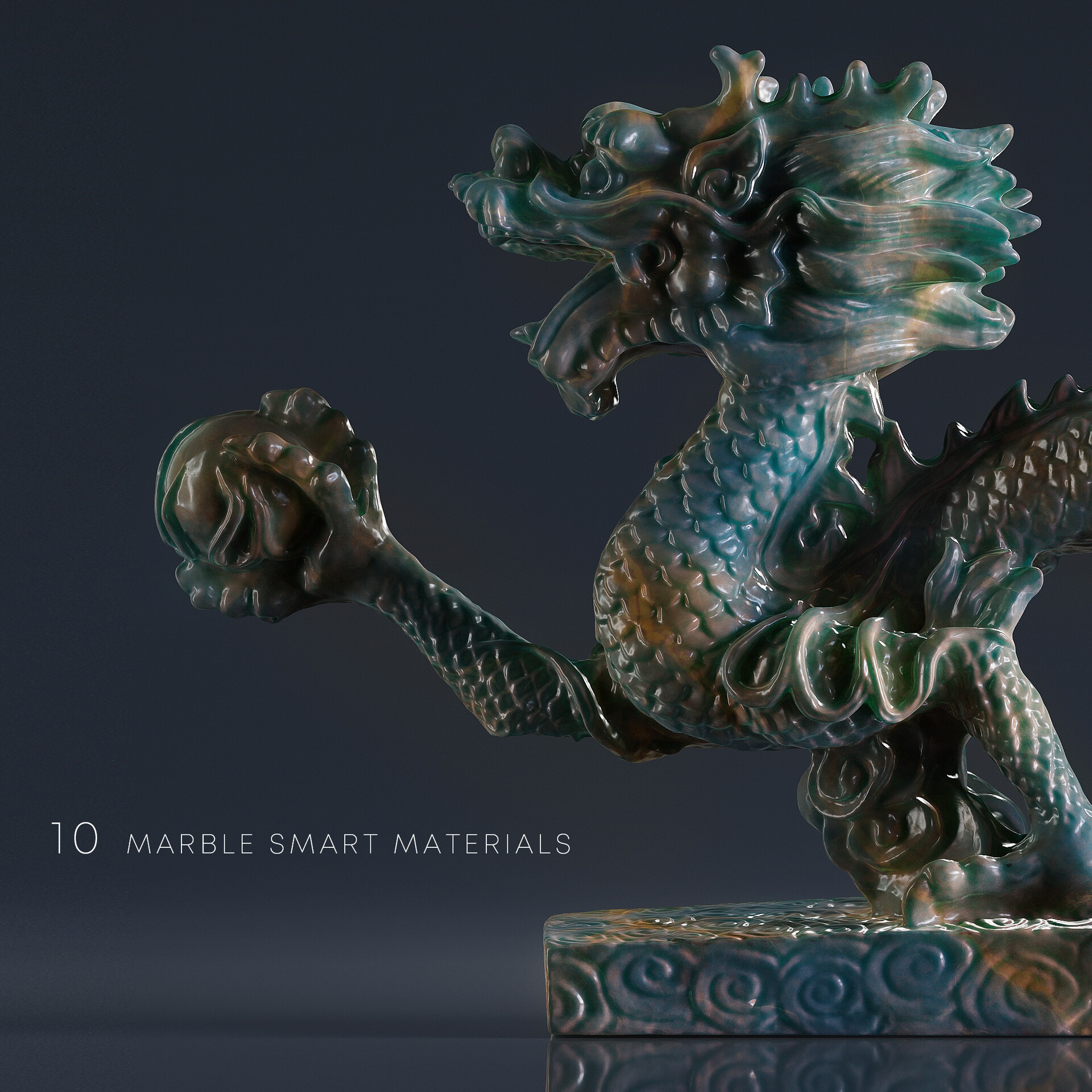 ArtStation Dragon Marble statue