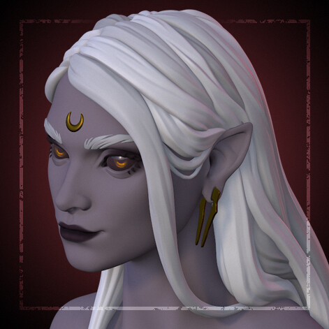 ArtStation - Blue Moon Elf, Blood Moon Elf - Head Sculpting Studying