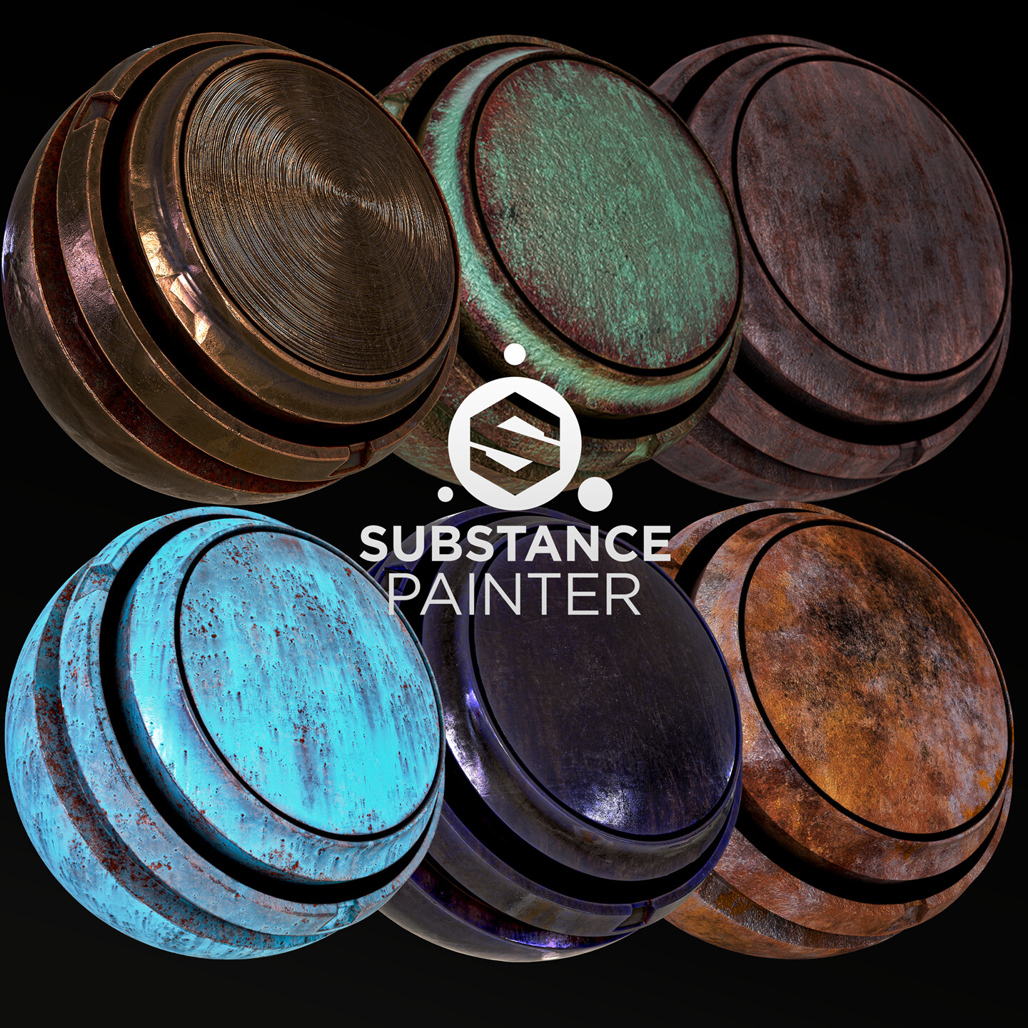 ArtStation - High-Detail Metal Smart Materials / substance painter Vol.1