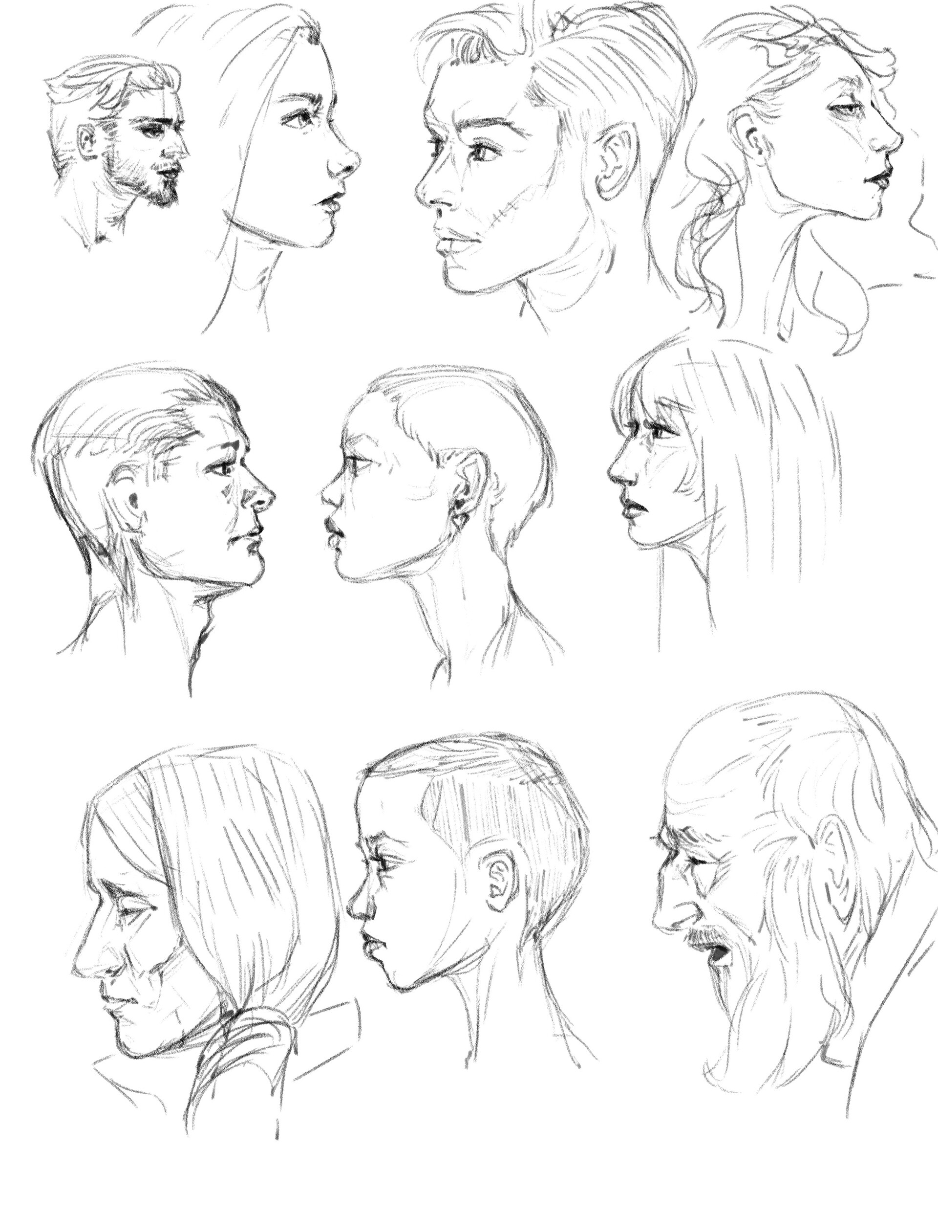 ArtStation - 10-21 Profile Head Studies