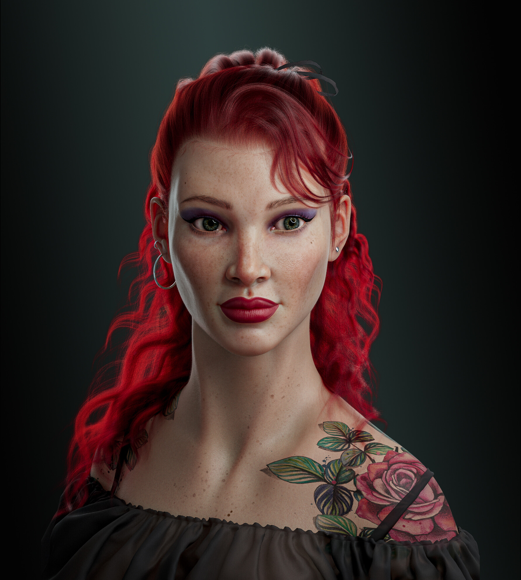 Artstation Girl With Red Hair
