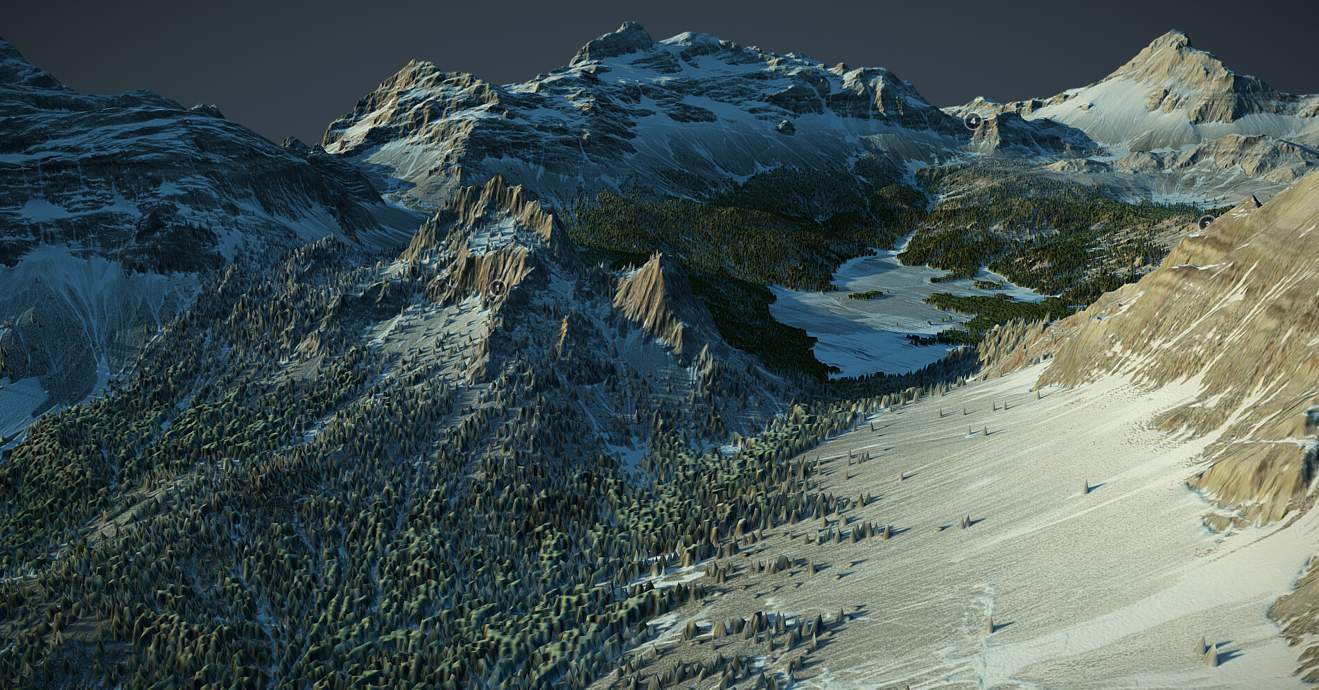 ArtStation - Winter forest mountains - (World Machine)