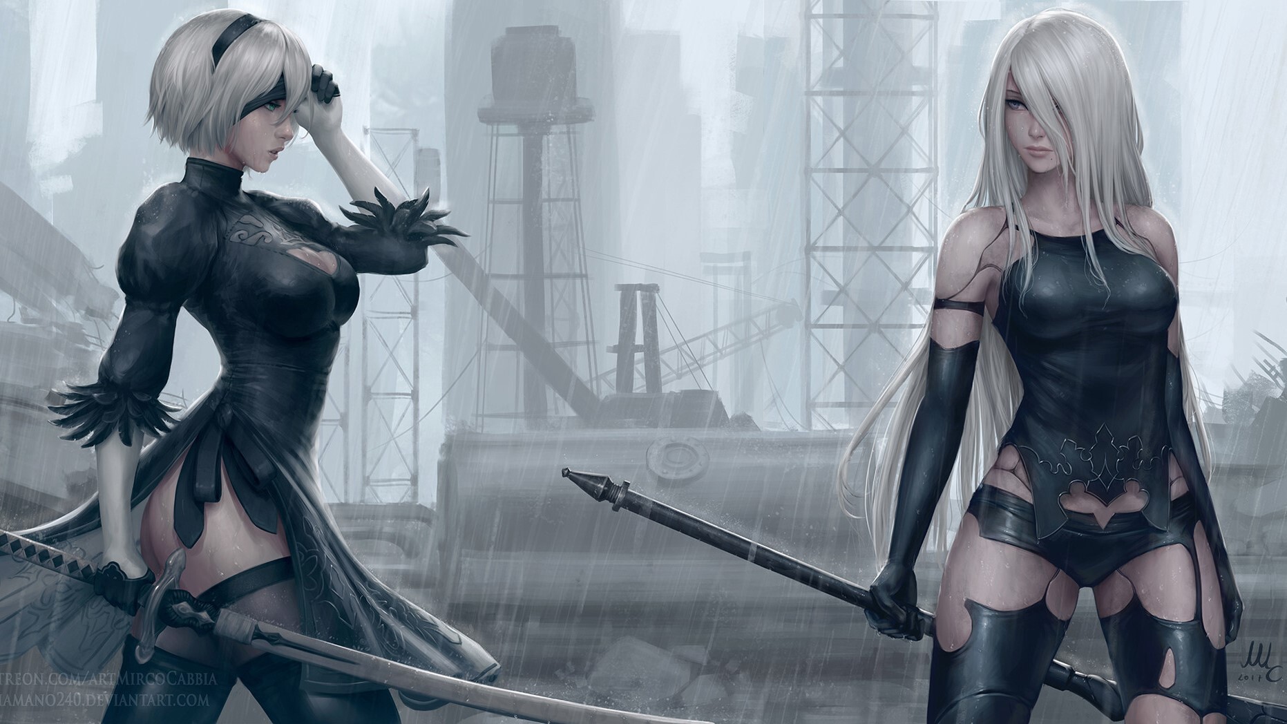 ArtStation - 2B x A2 - NieR Automata