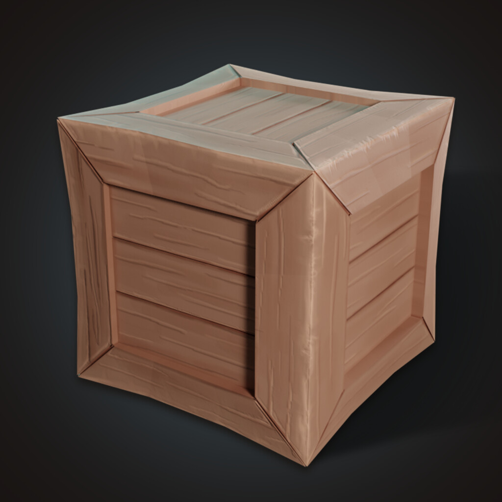 ArtStation Wooden Crate Stylized 3D