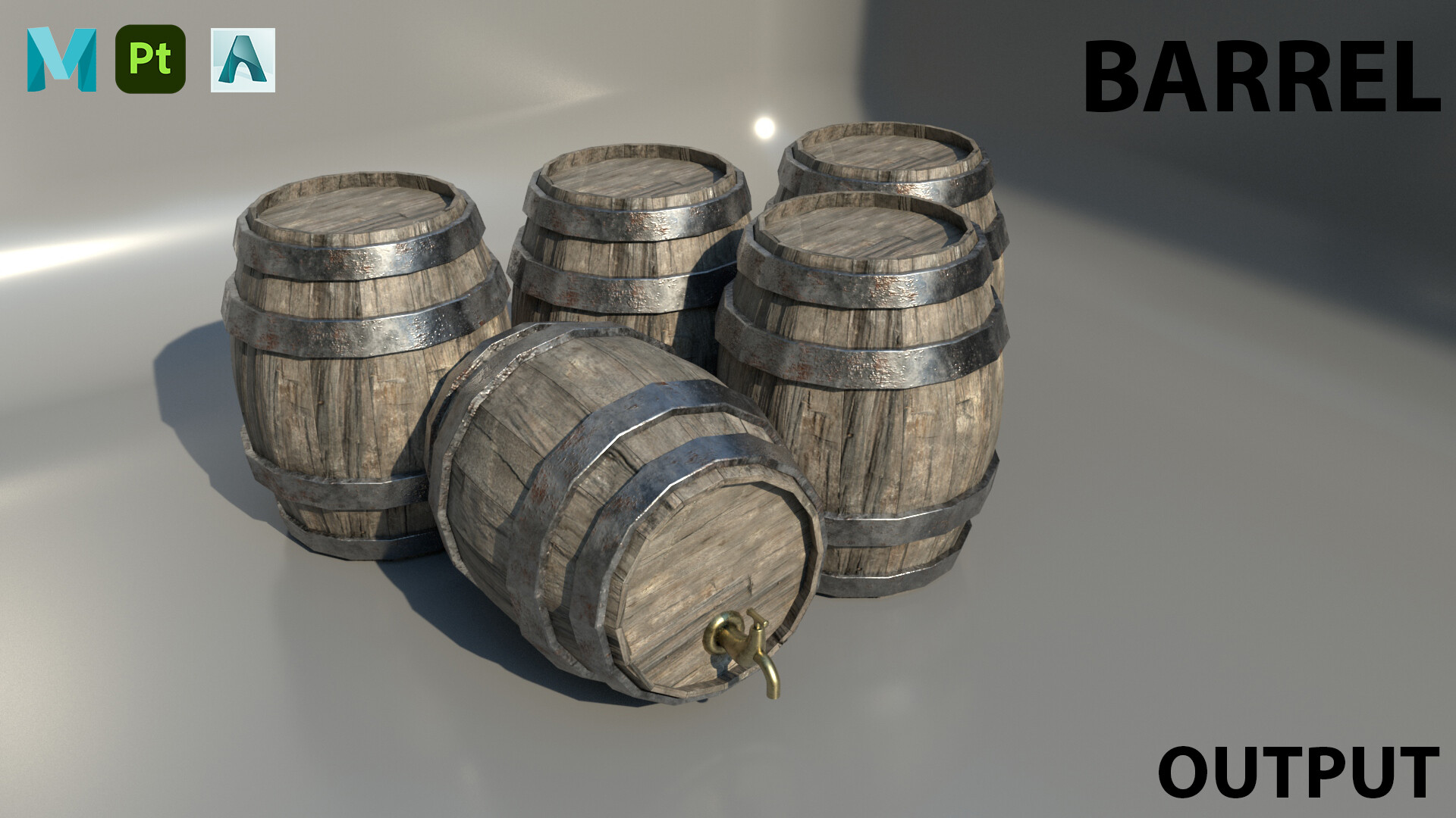 ArtStation Barrel (game asset)
