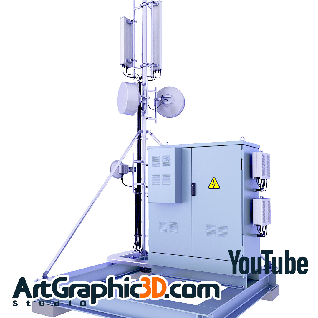 ArtStation Cell Tower Base Station 3D Model