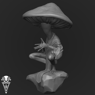 3d Sketch - Mushroom Monk