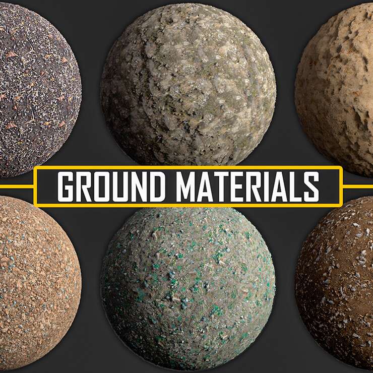 ArtStation - 20 Ground Materials & Textures (SBSAR, PNG, 2K)