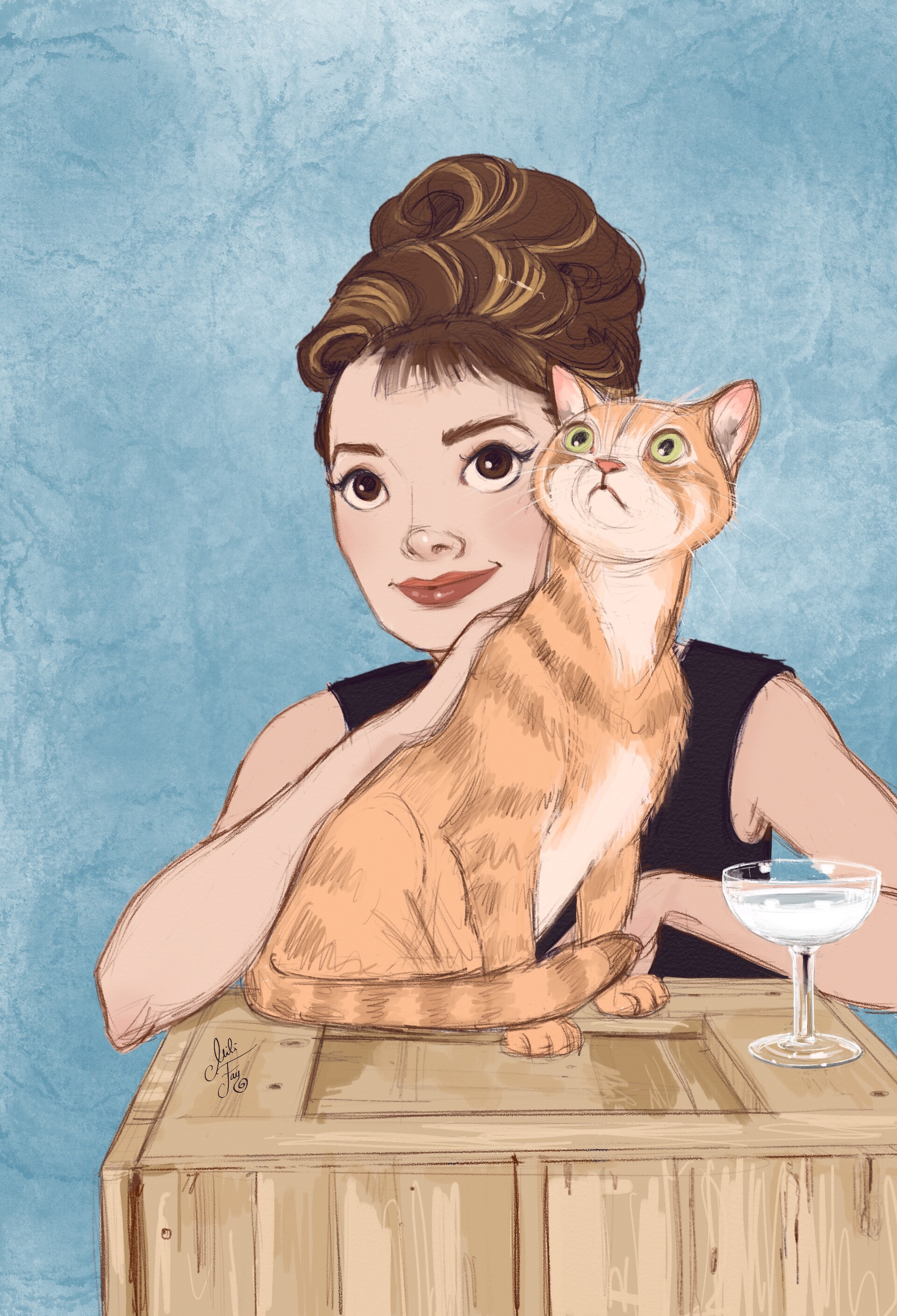 ArtStation - Holly Golightly and Cat | Breakfast at Tiffany’s