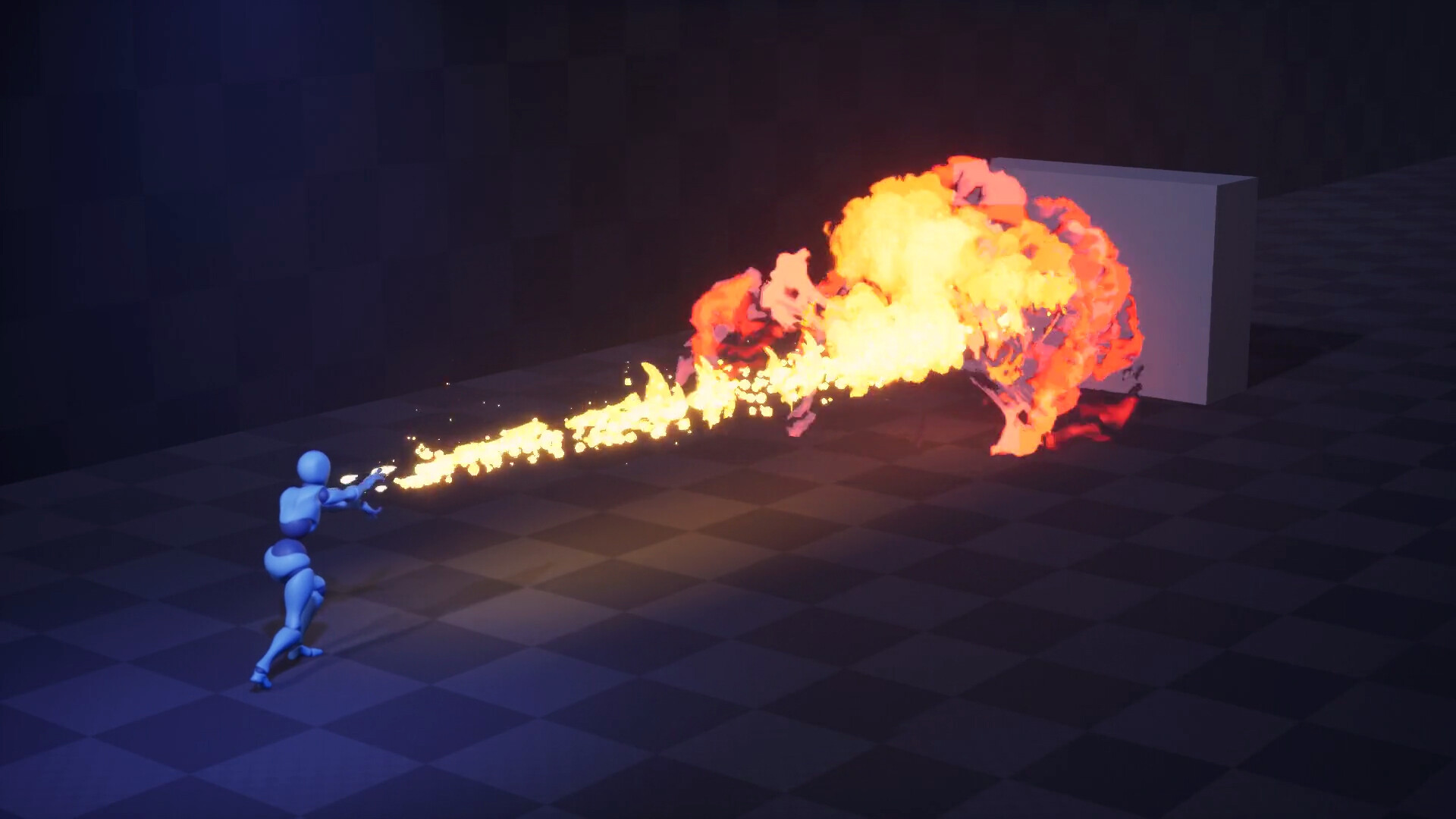 Animated halloween mechanisms flame thrower